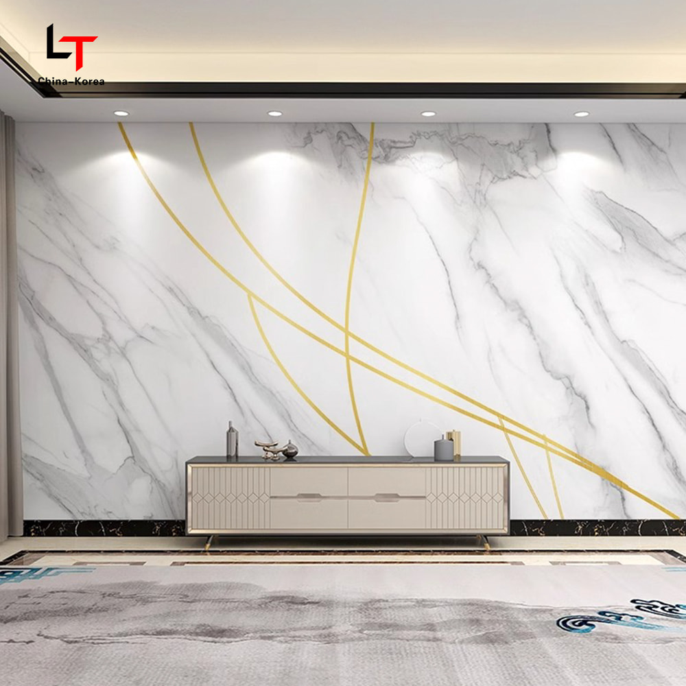 Painel de cristal de carbono PVC 1220×2440mm Revestimento de parede decorativo à prova de fogo à prova d'água para ambientes internos e externos com revestimento UV