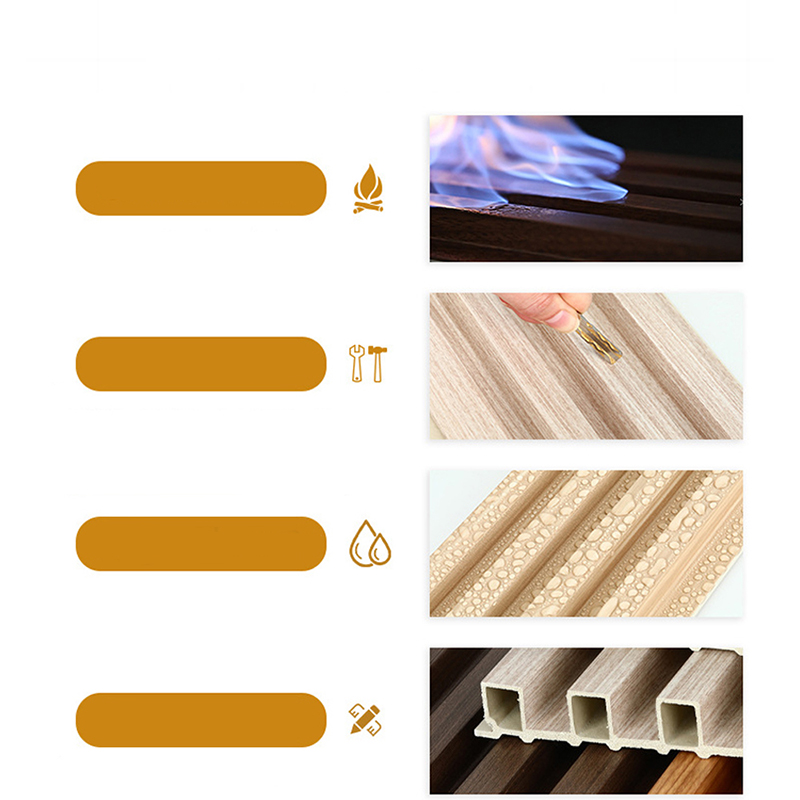 Painel de parede WPC interno Revestimento de placa de parede composto de madeira e plástico à prova d'água à prova de som e à prova de fogo para aplicação em academia Decoração de interiores de casa