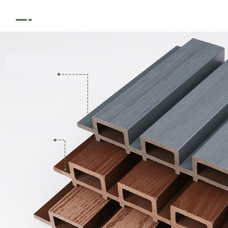Painel de parede canelado em PVC WPC resistente à água com grade escovada antiderrapante Parede externa de ripas para fachadas externas e de banheiro
