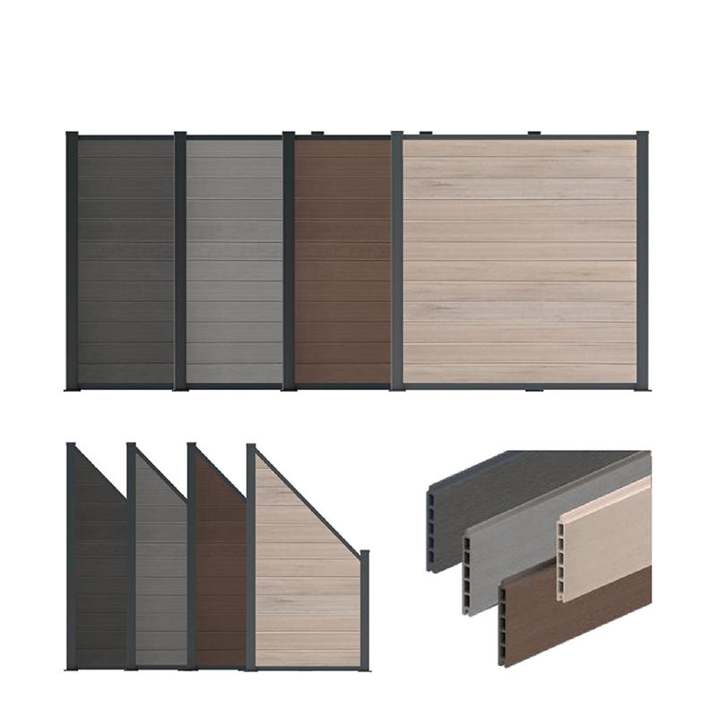 Cerca de madeira composta de plástico wpc casa jardim pátio cerca painéis melhor do que vinil pvc cerca à prova dwaterproof água ao ar livre placa privacidade hdpe