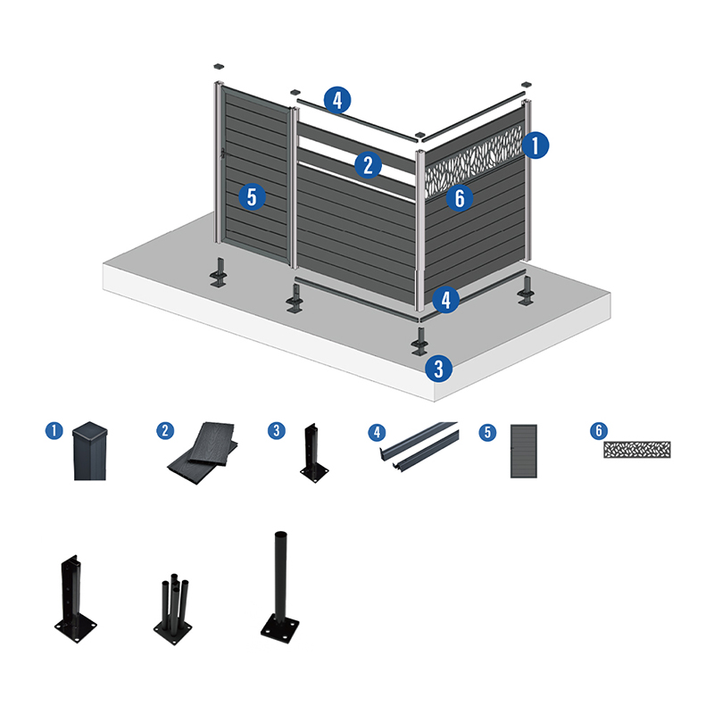 Cerca de madeira composta de plástico wpc casa jardim pátio cerca painéis melhor do que vinil pvc cerca à prova dwaterproof água ao ar livre placa privacidade hdpe
