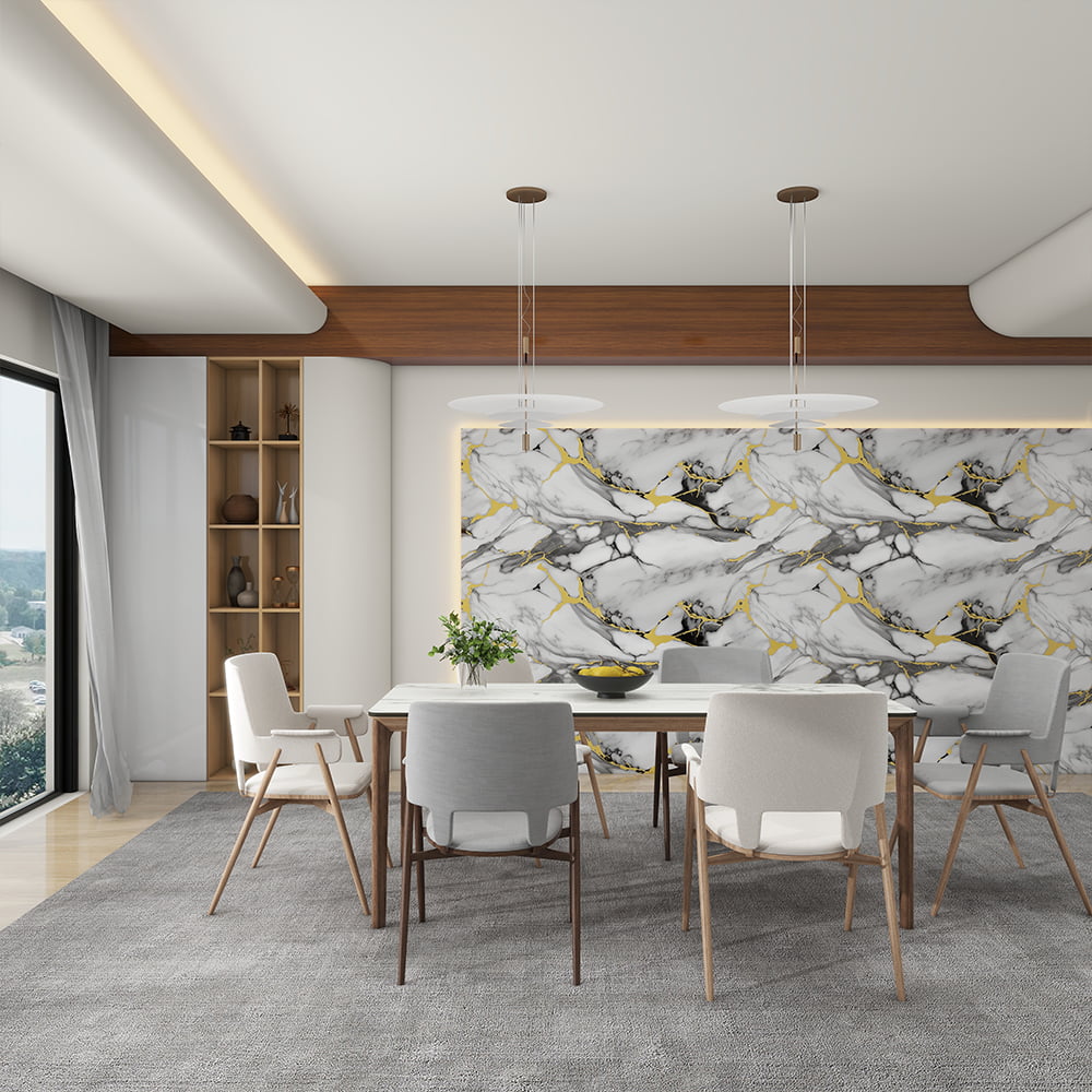 Rolo de papel de parede de mármore moderno, alto brilho, pvc, autoadesivo, à prova d'água, decoração de casa, folha de mármore