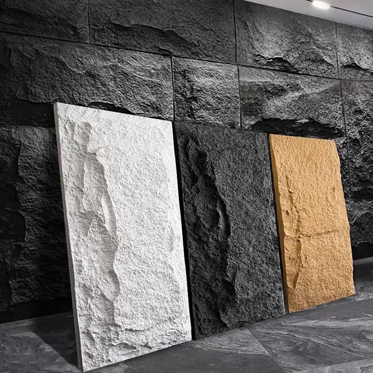 Com medo de formaldeído para usar Soft Pack? Pedra PU com zero formaldeído e textura de decoração dura